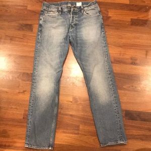 H&M Slim Regular Waist Tapered Leg Denim Jeans